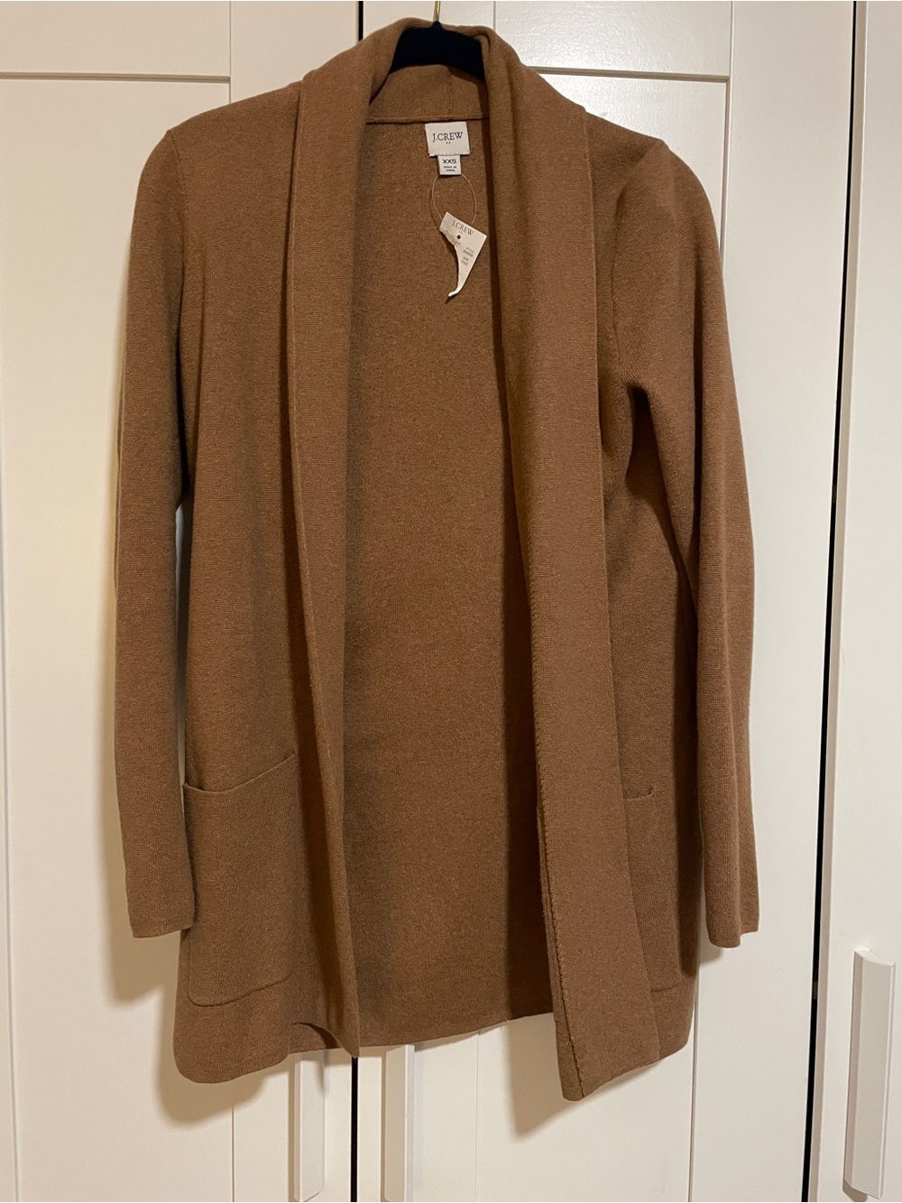 J. Crew Camel Open-Front Knit Cardigan